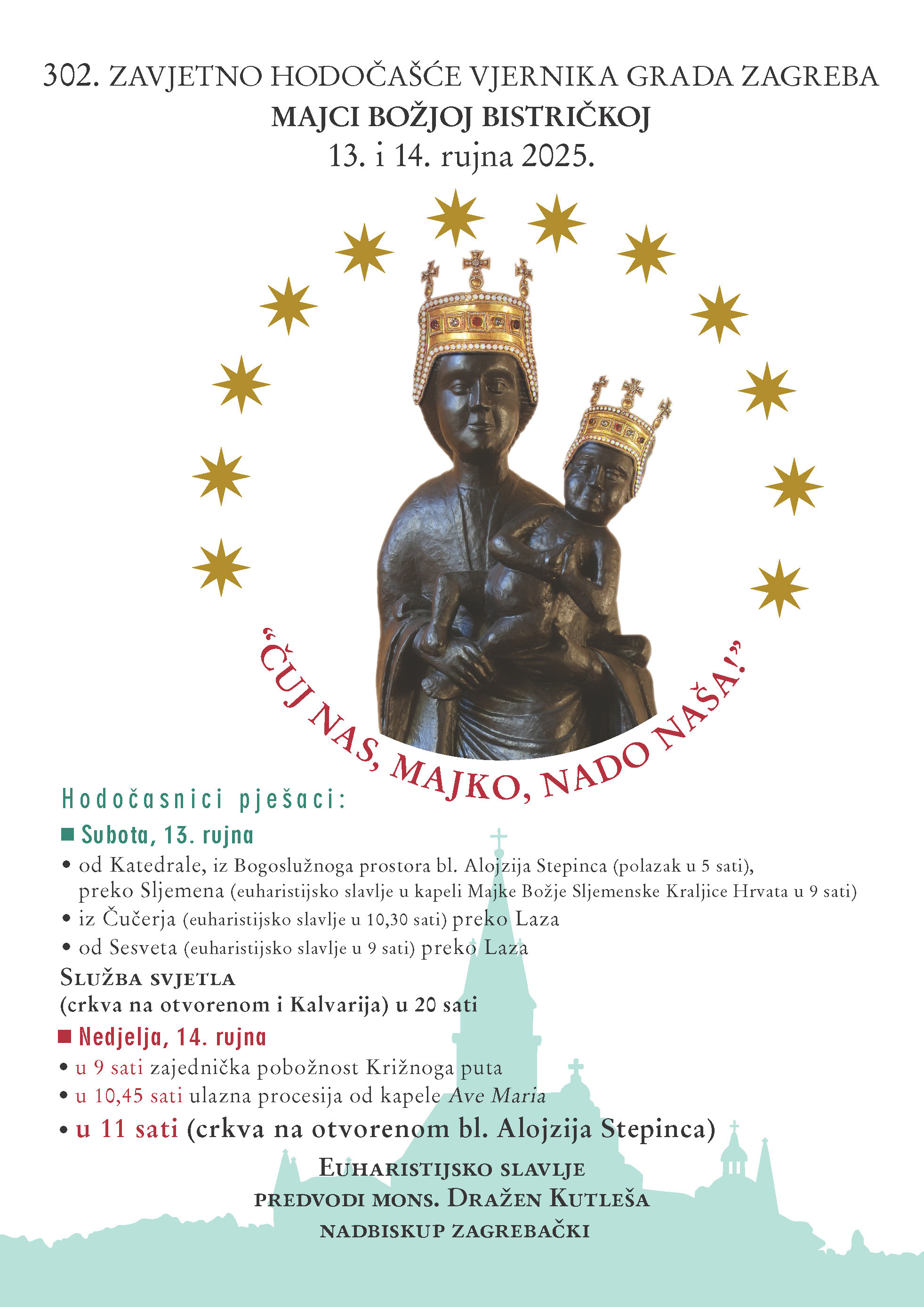 302. Zavjetno hodočašće vjernika grada Zagreba Majci Božjoj Bistričkoj